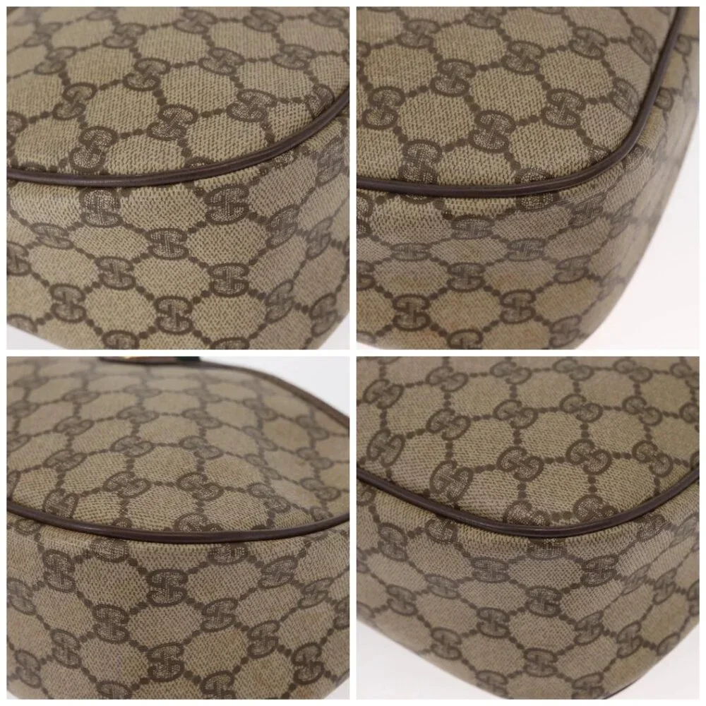 GUCCI GG Supreme Web Sherry Line Bag PVC Beige Gold 89 02 077 Auth 156280 - Picture 14 of 16